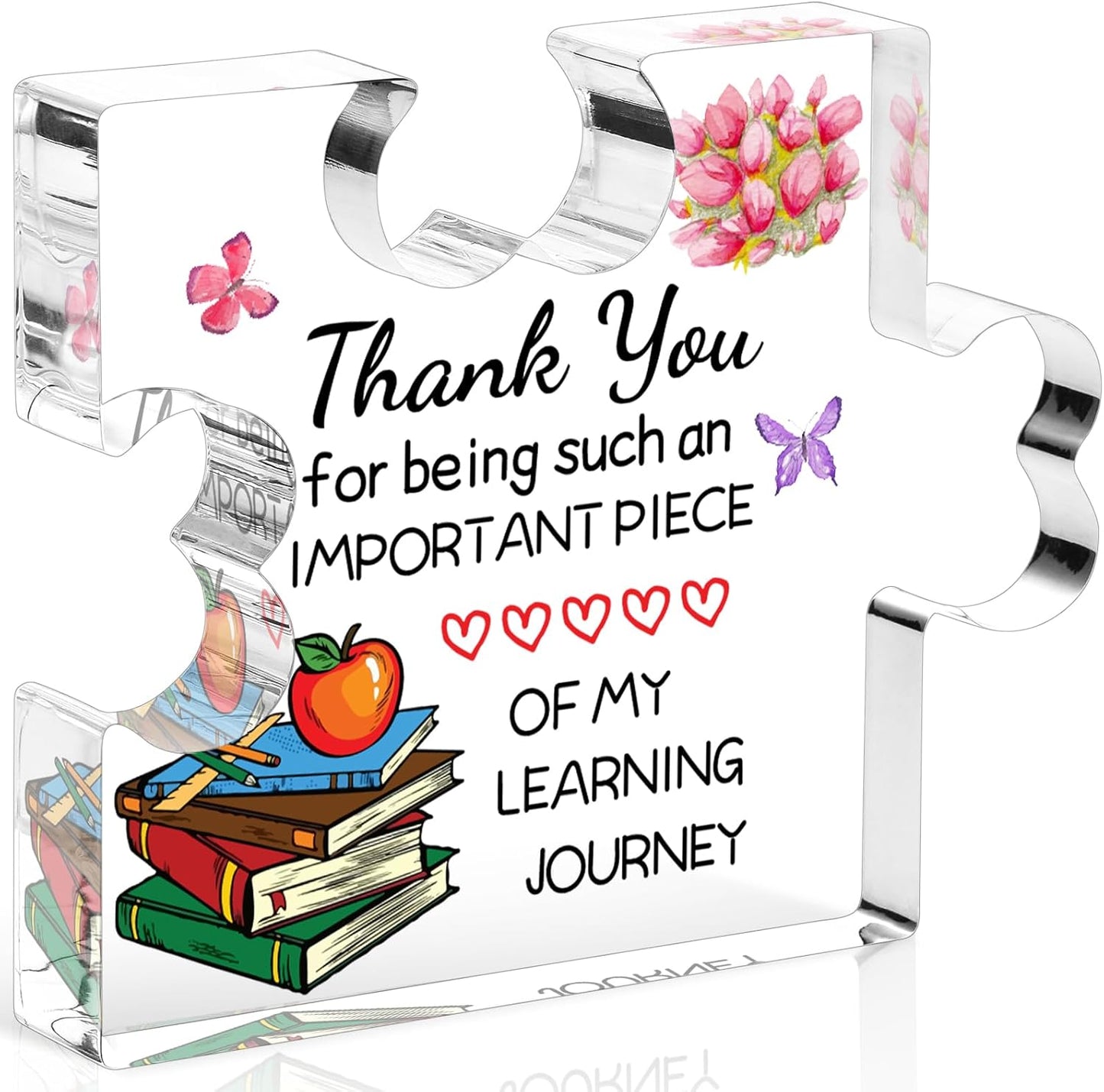 Funnli Teacher Gifts, Teacher Appreciation Gifts Acrylic Plaque, Appreciation Valentines Day Christmas Thank You Graduation Gifts for Women Teacher Principal Classmate Study Partner Roommate