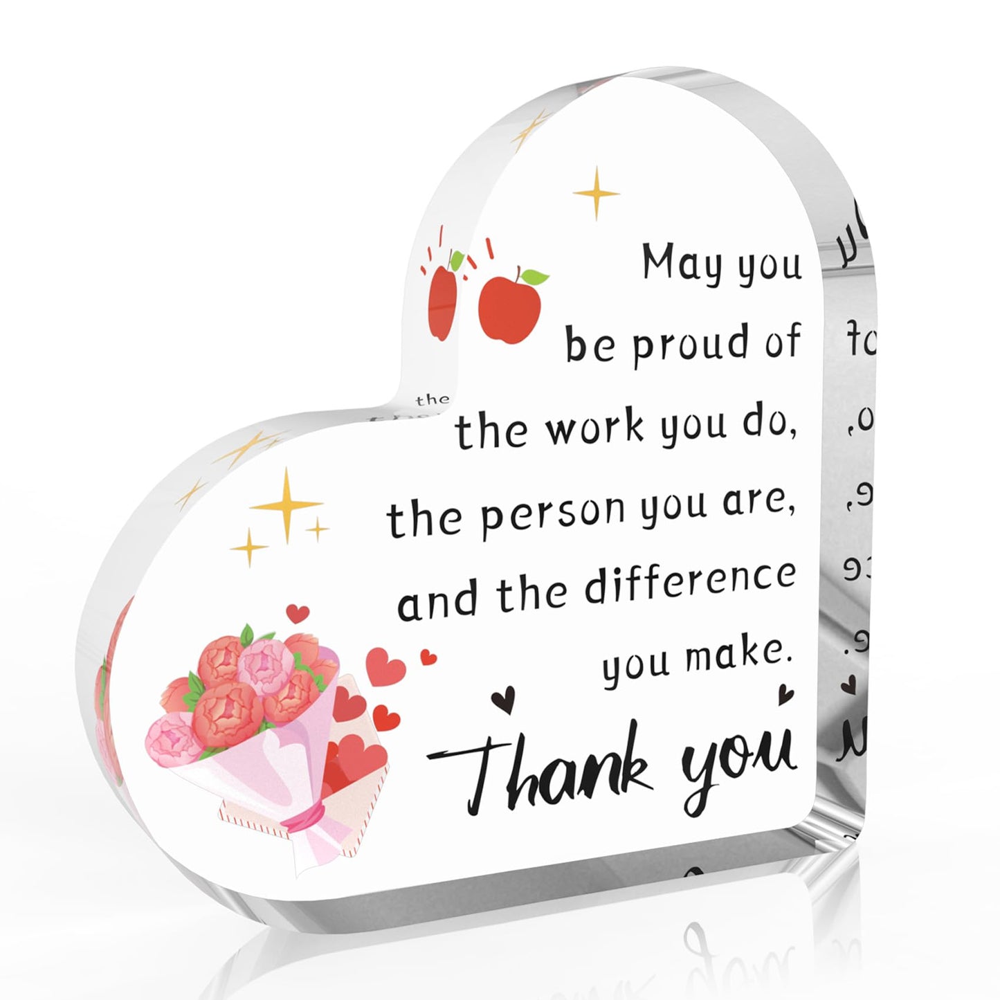 Gifts for Teachers - Teacher Christmas Gift,Teachers Appreciation Gifts for Women,End of Year Thank You Teacher Acrylic Decor Valentines Day Retirement Graduation Birthday Gift