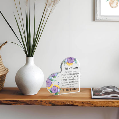 Mothers Day Gift for Mom from Daughter Son, Birthday Gift for Mom, Mothers Day Gift Ideas Acrylic Desk Decor Thanksgiving Birthday Valentines Gifts for Mom Presents for Mom