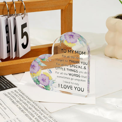 Mothers Day Gift for Mom from Daughter Son, Birthday Gift for Mom, Mothers Day Gift Ideas Acrylic Desk Decor Thanksgiving Birthday Valentines Gifts for Mom Presents for Mom