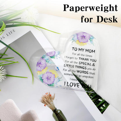 Mothers Day Gift for Mom from Daughter Son, Birthday Gift for Mom, Mothers Day Gift Ideas Acrylic Desk Decor Thanksgiving Birthday Valentines Gifts for Mom Presents for Mom