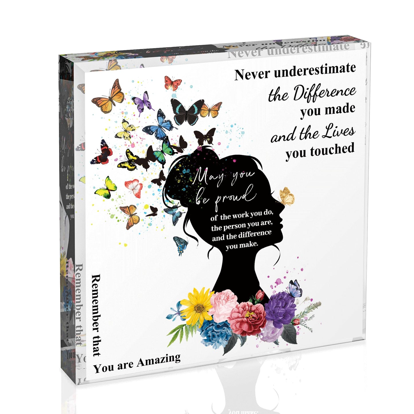 Christian Gifts for Women Birthday, Butterfly Inspirational Gifts for Mom, Sister, Coworker, Catholic Female, Friends, Girl, Religious Spiritual Gift, Home Office Desk Decor Sign